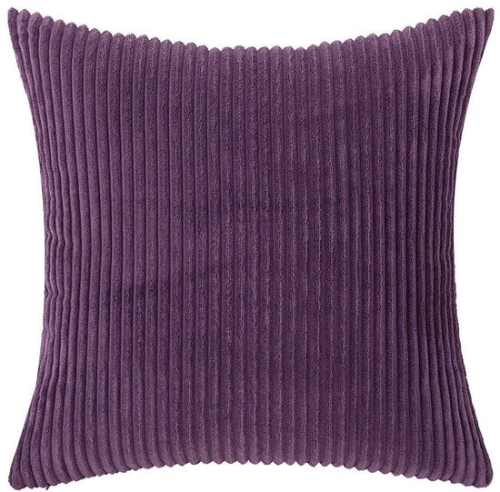 Set di cuscini decorativi a strisce parallele in corduroy - 40 x 40 cm - per camera da letto/soggiorno - materiale morbido