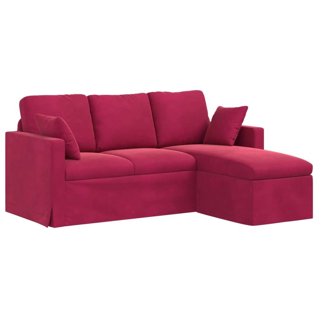 Divano Rosso Vino 178 x 134 x 80 cm Velluto 42024454