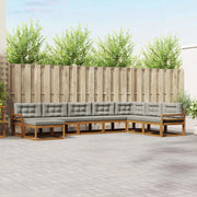 Set di divani da esterno 8 pcs Grigio Naturale e Chiaro