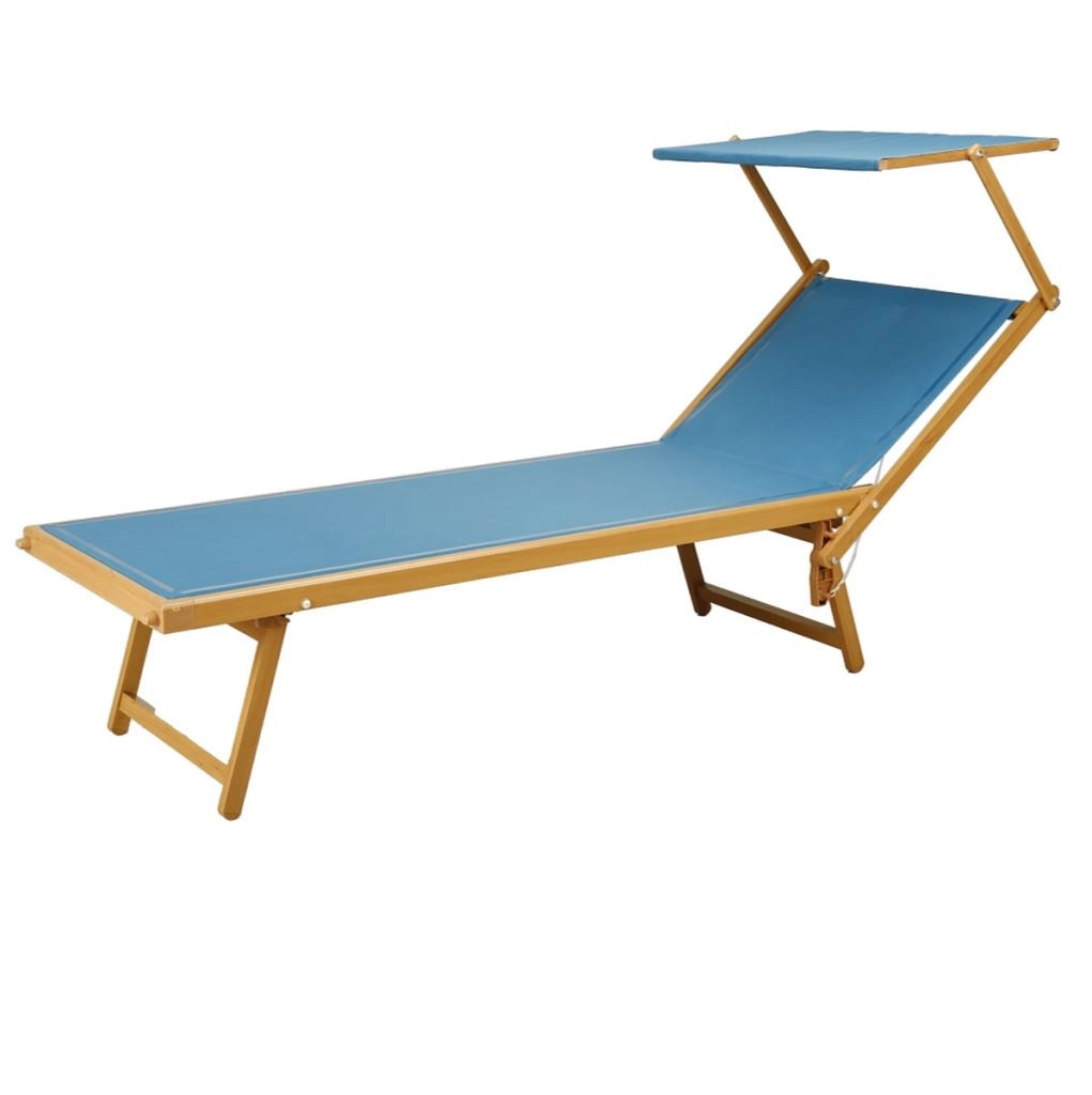 Lettino da Giardino Spiaggia Bagnino in Alluminio e Legno Yacht 189 x 58 x 36 cm