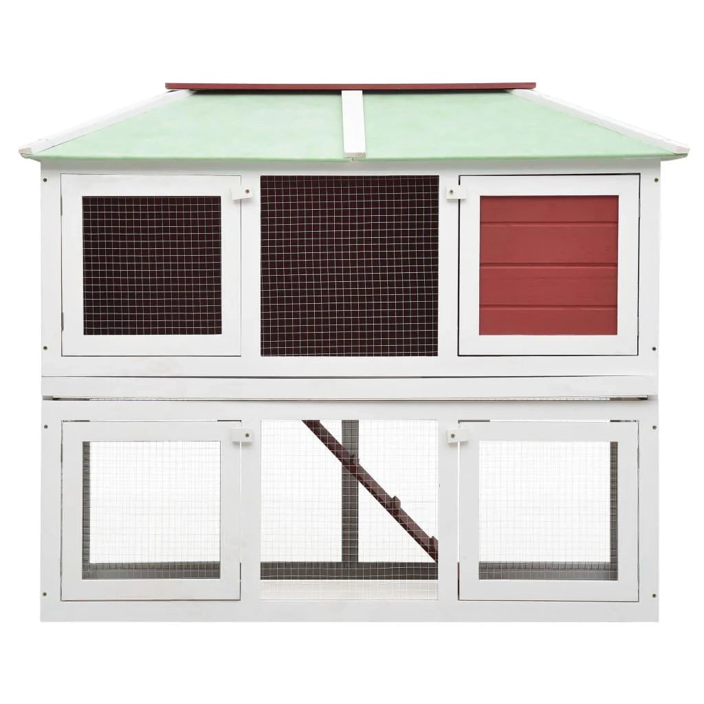 Gabbia doppia per animali domestici in legno 115 cm rossa 02_0000574
