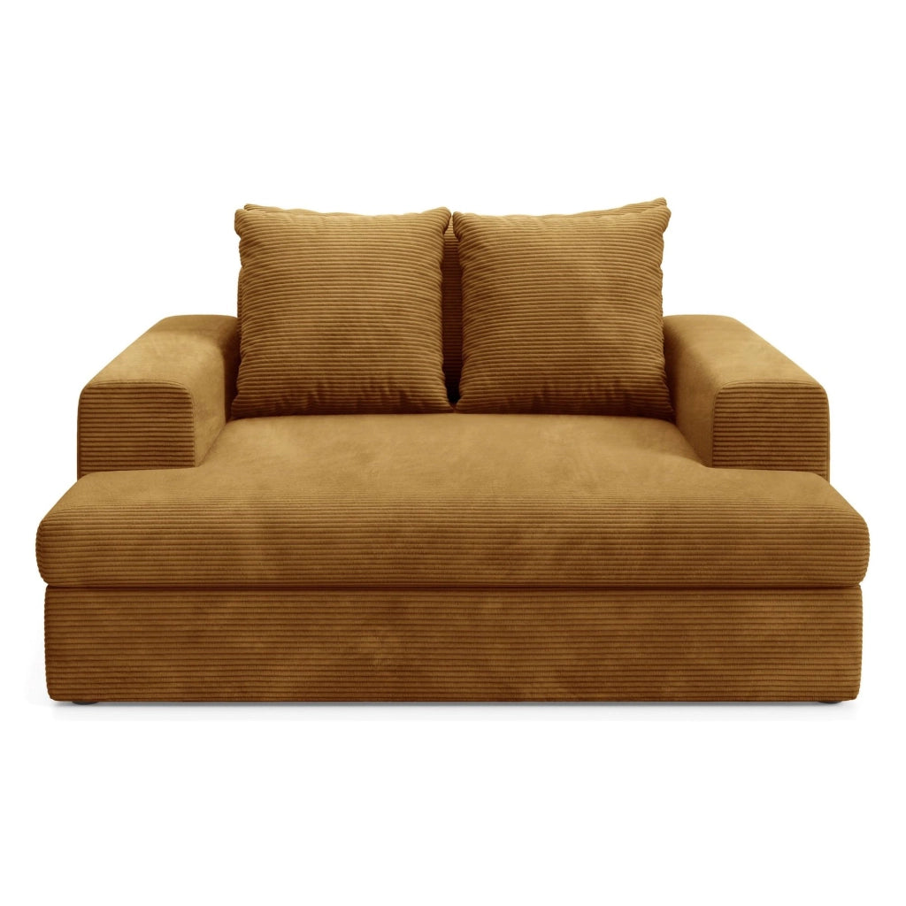 Comazzo, Divano Fisso 2 Posti Cuscini Sfoderabili, 162x167x86h cm Giallo Ocra