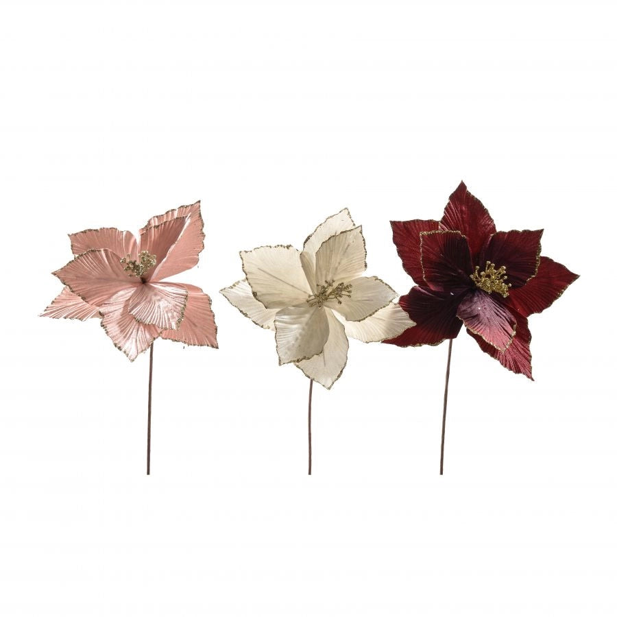 DECORAZIONE STELLA DI NATALE DIAM.28XH.60 COLORI ASS PREZZO CAD UNO