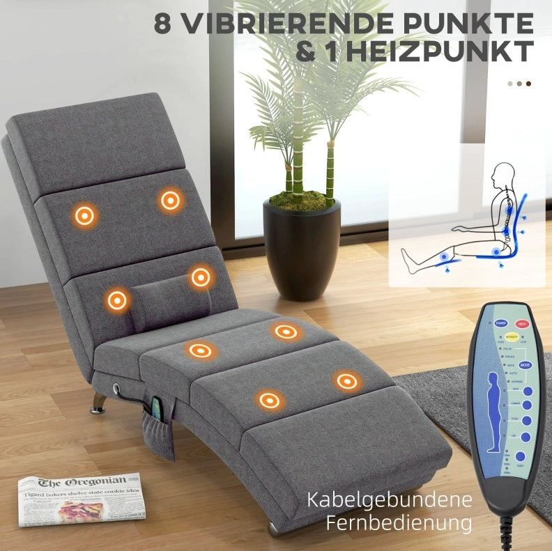 Poltrona relax massaggiante con calore lombare grigio scuro