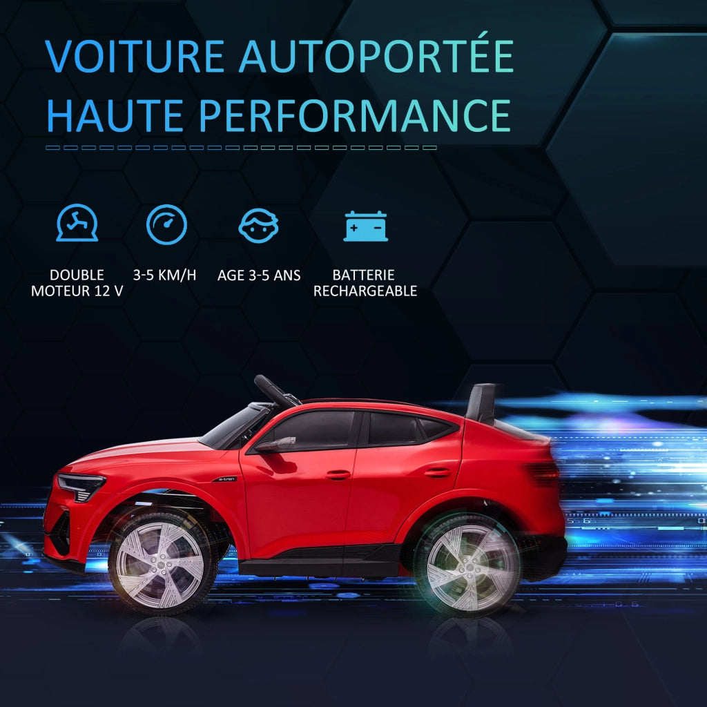 Auto elettrica per bambini con Licenza Audi e-tron Sportback ¨C zephmum ¨C Rosso, 12V, Telecomando 2.4G, Luci LED