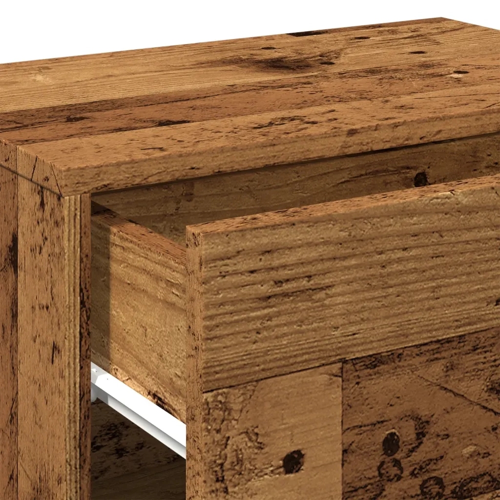 vidaXL Comodini da Parete 2pz Legno Antico