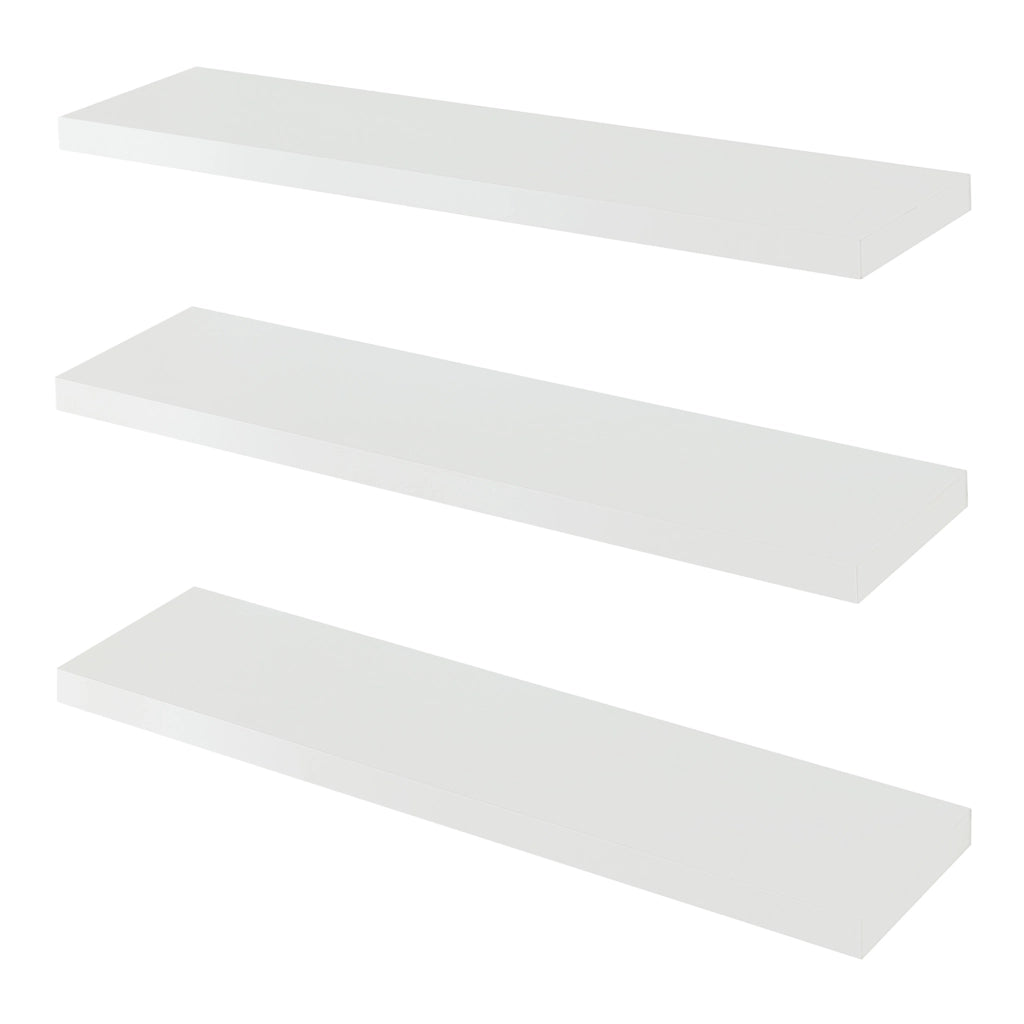 Set Stranda 3 Mensole da Muro 80x20x4 cm Bianco [en.casa]