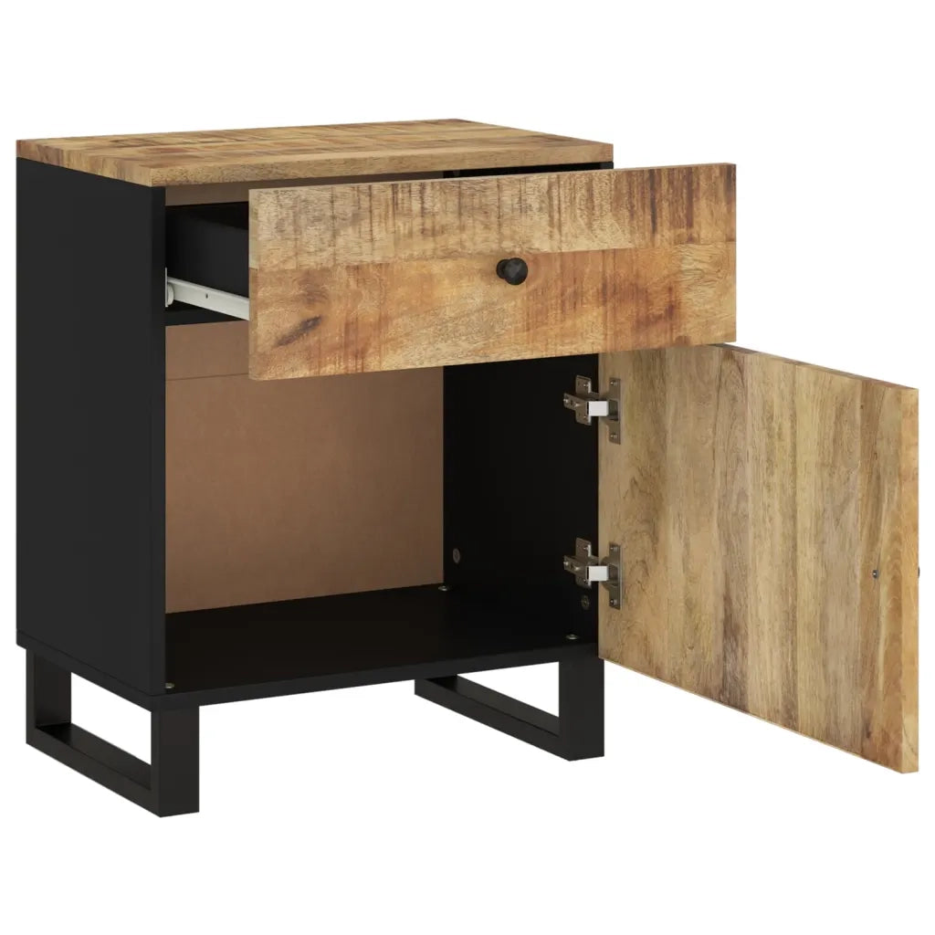 Comodino 50x33x60cm Legno Massello di Mango e Legno Multistrato 350656