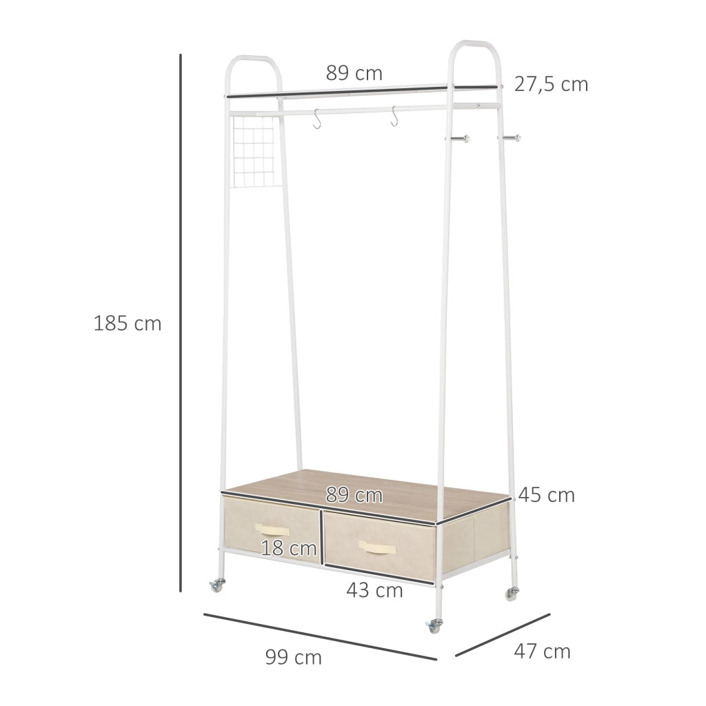 Armadio per Abbigliamento con Ante Scorrevoli e Ripiani ¨C zephmum ¨C 99x47x185 cm