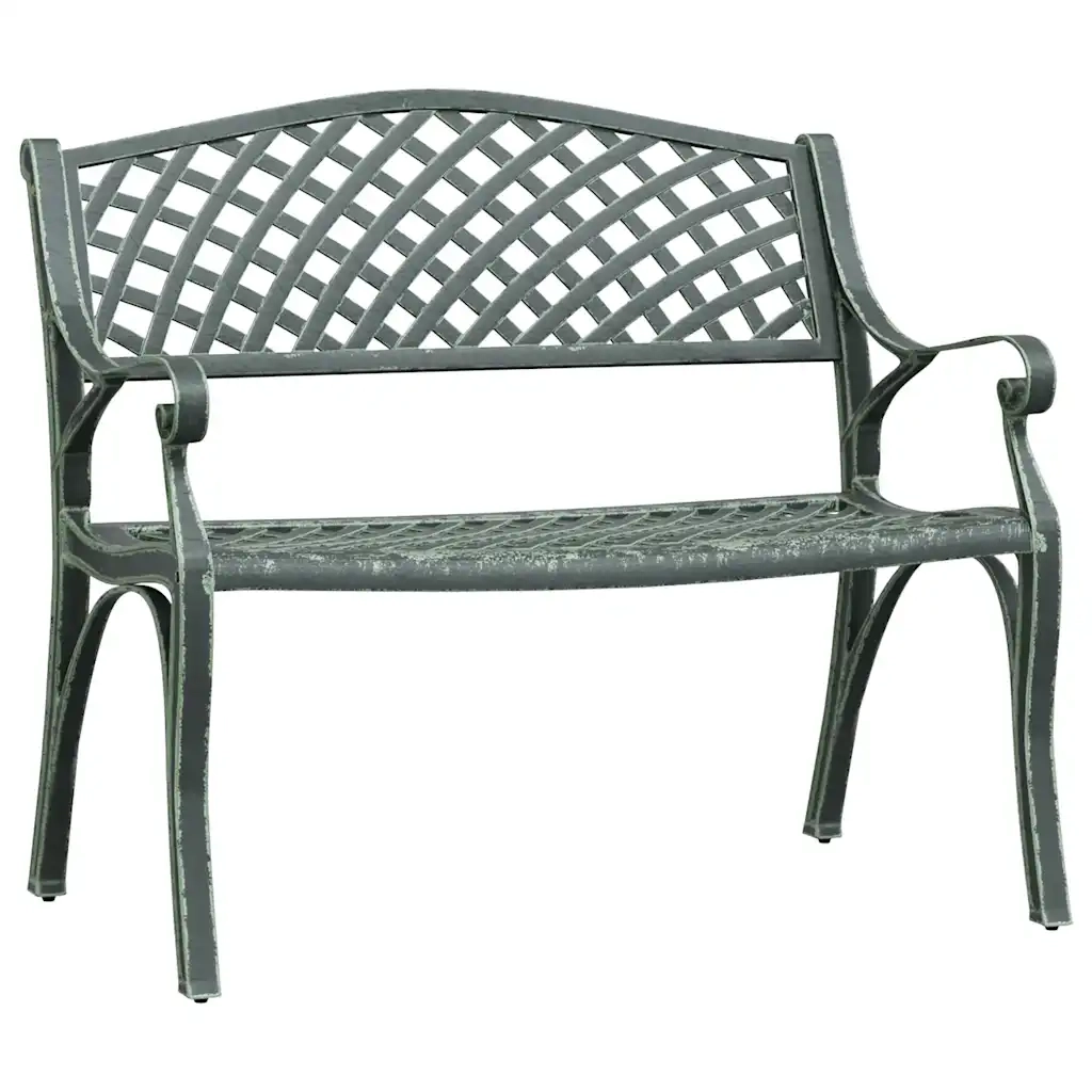 Panchina da Giardino | Panca da Giardino 102 cm in Alluminio Pressofuso Verde
