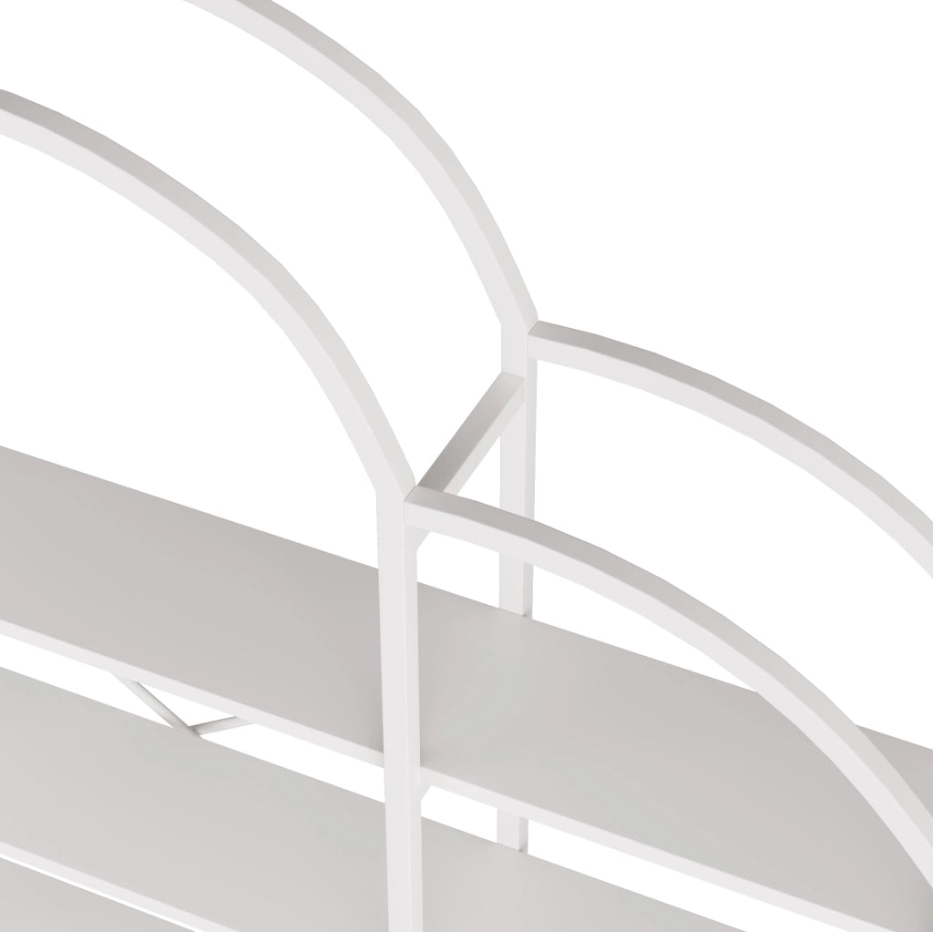 Scaffale a 5 ripiani in MDF e metallo 170x26x190 cm bianco