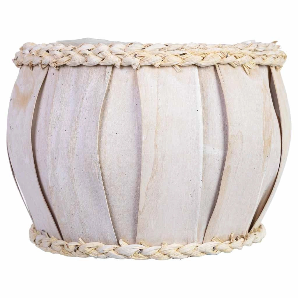 Cesto tondo in legno bianco 24x24x19h cm