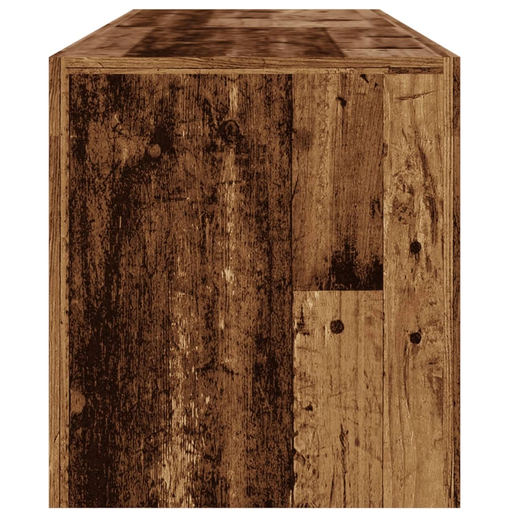 Mobile TV multimediale scaffale TV credenza mobile TV sala da pranzo soggiorno camera da letto con luci LED legno invecchiato legno ingegnerizzato marrone 02_0026839