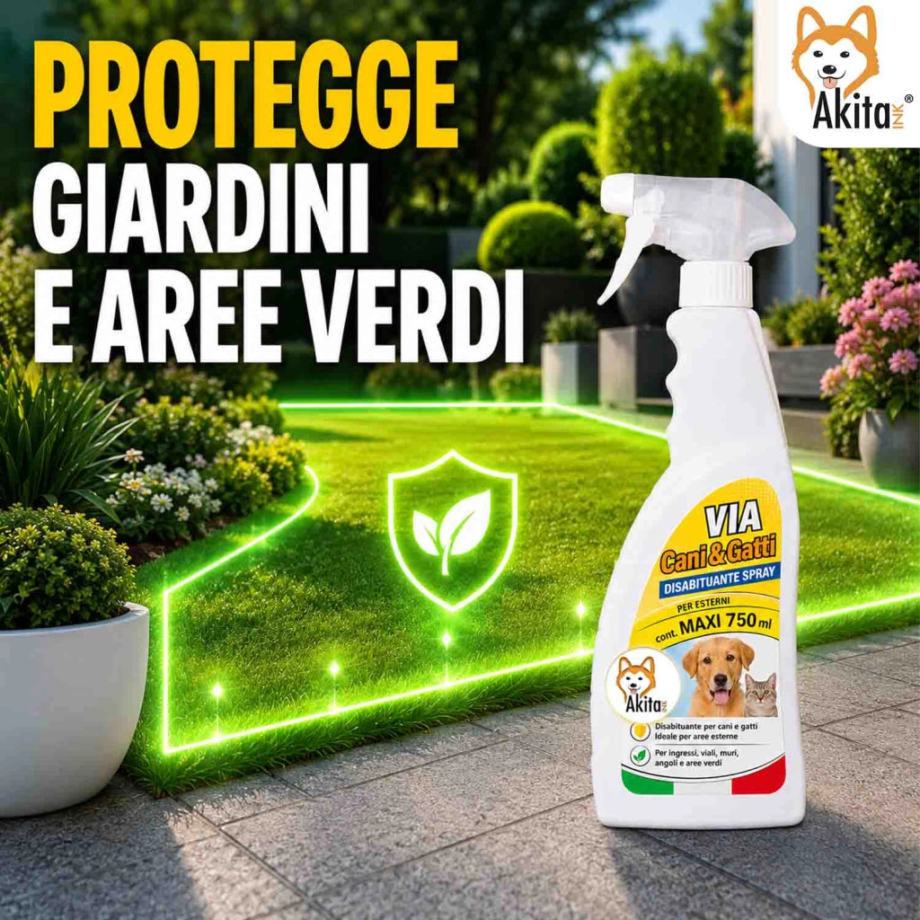 Akitaink Disabituante Cani e Gatti Spray per Esterni 750 ml