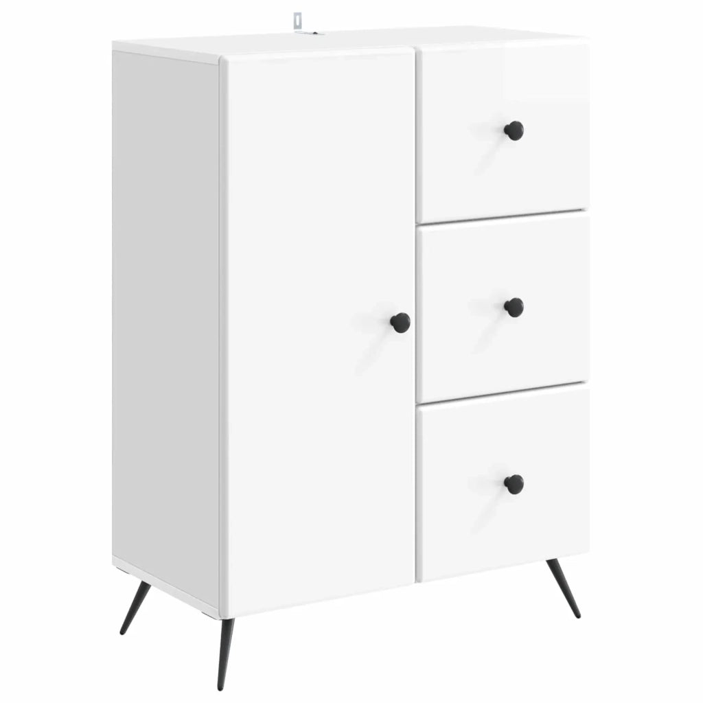 Credenza Bianco Lucido 66 x 34,5 x 90 cm Legno ingegnerizzato 895549