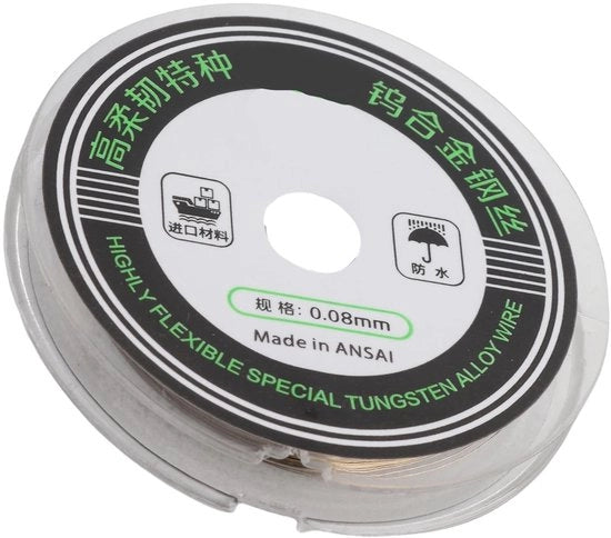 Fil di taglio 100m - Filo di molybdeno - Duraturo - Alta durezza - Resistente alle abrasioni - Per la rimozione di schermi LCD - Riparazione dello schermo