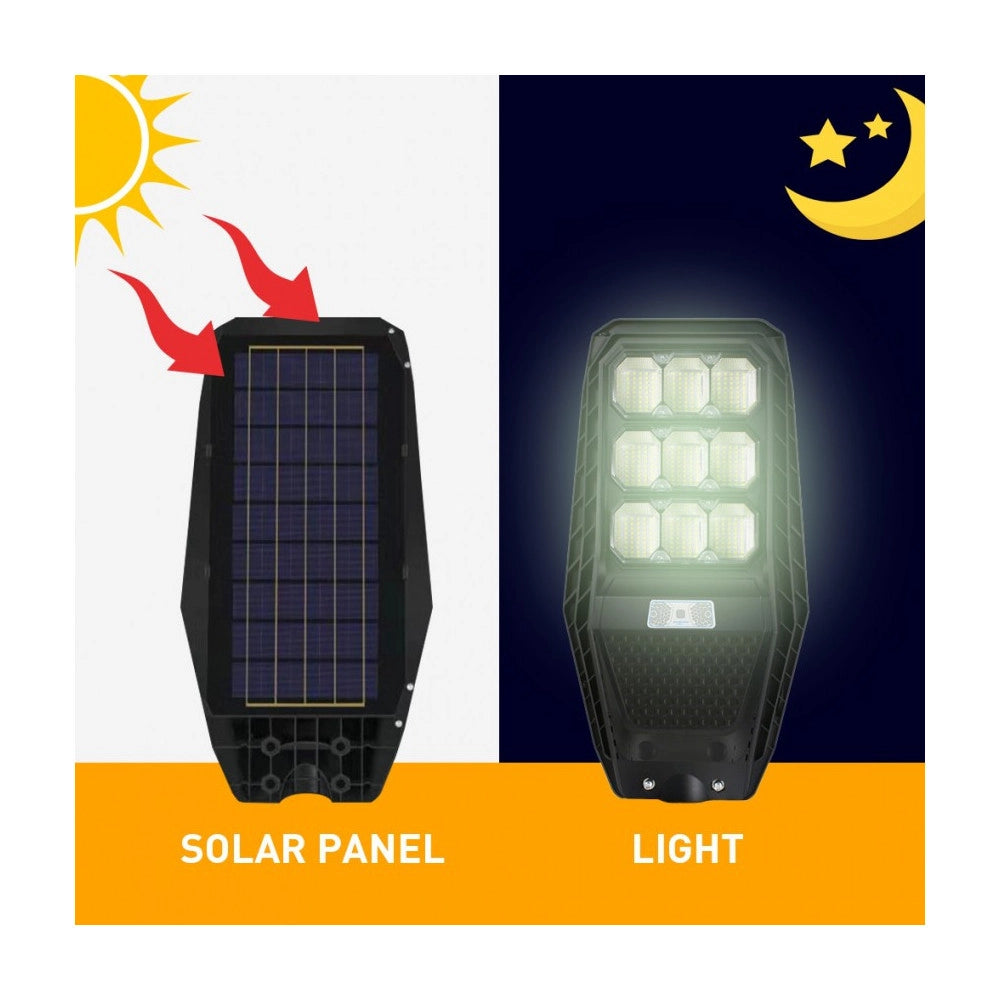 Trade Shop - Lampione Stradale Luce Energia Solare Led 100watt Sensore Pir Staffa Telecomando -
