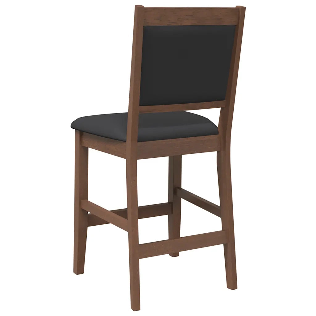 Sgabelli da Bar con Cuscini 2pz Marrone Legno Massello di Hevea 4102564