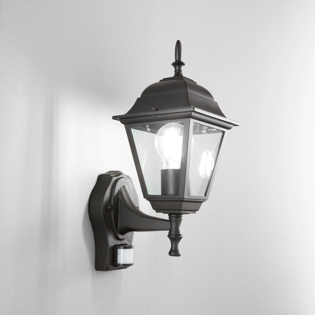 APPLIQUE UP ROMA NERA 1 LUCE ATTACCO E27 IP44 CON SENSORE 14,6X19,5X39CM