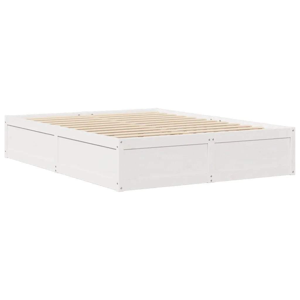 Letto senza Materasso Bianco 140x190 cm Legno Massello di Pino 3282382