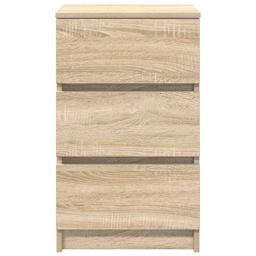 Comodini con 3 Cassetti 2 pz Rovere Sonoma 39x35x65 cm