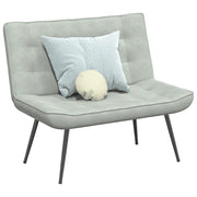 Panca-Sgabello Grigio Chiaro 110x74x84 cm in Velluto