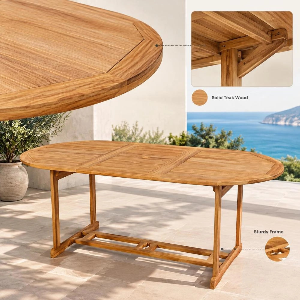 Garden Table 180x90x75 Cm Solid Teak Wood