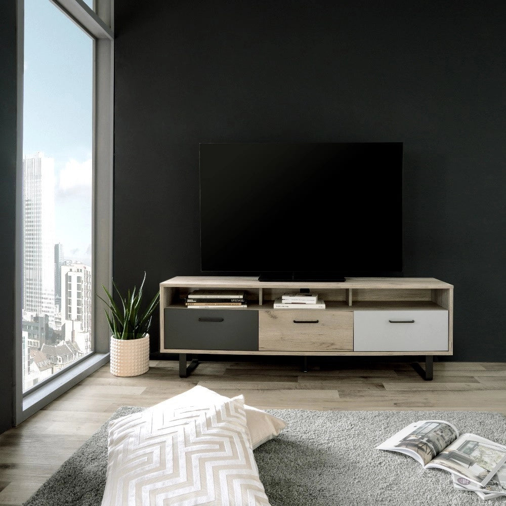 Mobile porta Tv 3 ante a ribalta Orlando5 colore rovere