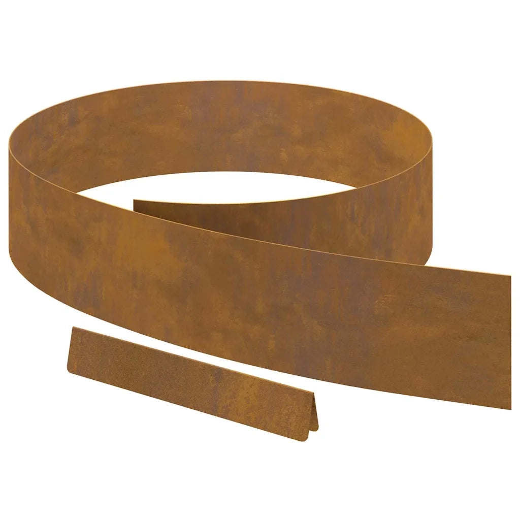 vidaXL Finitura per Prato da Giardino 4 pcs Ruggine 450 x 15 cm