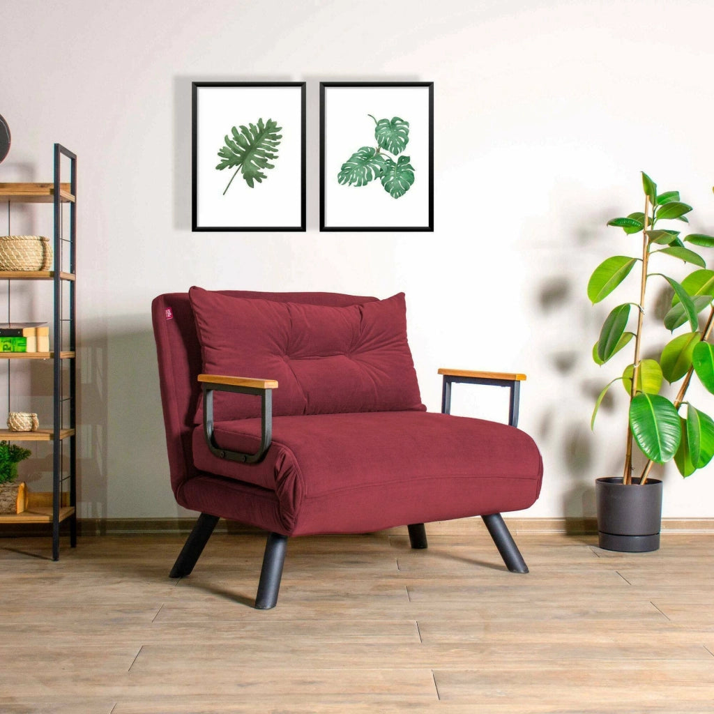 Poltroncina Keoni, Poltrona Reclinabile, 60x78x78h cm Rosso