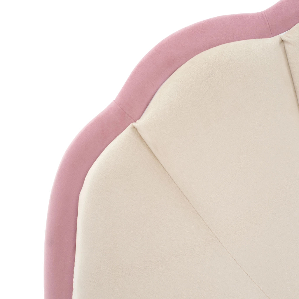 LETTO imbottito 90x200 cm in velluto Beige+Rosa con strisce LED multicolore