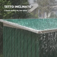 Casetta da Giardino Porta Utensili in Lamiera di Acciaio con Porte Scorrevoli, 280x130x172cm, Verde Scuro