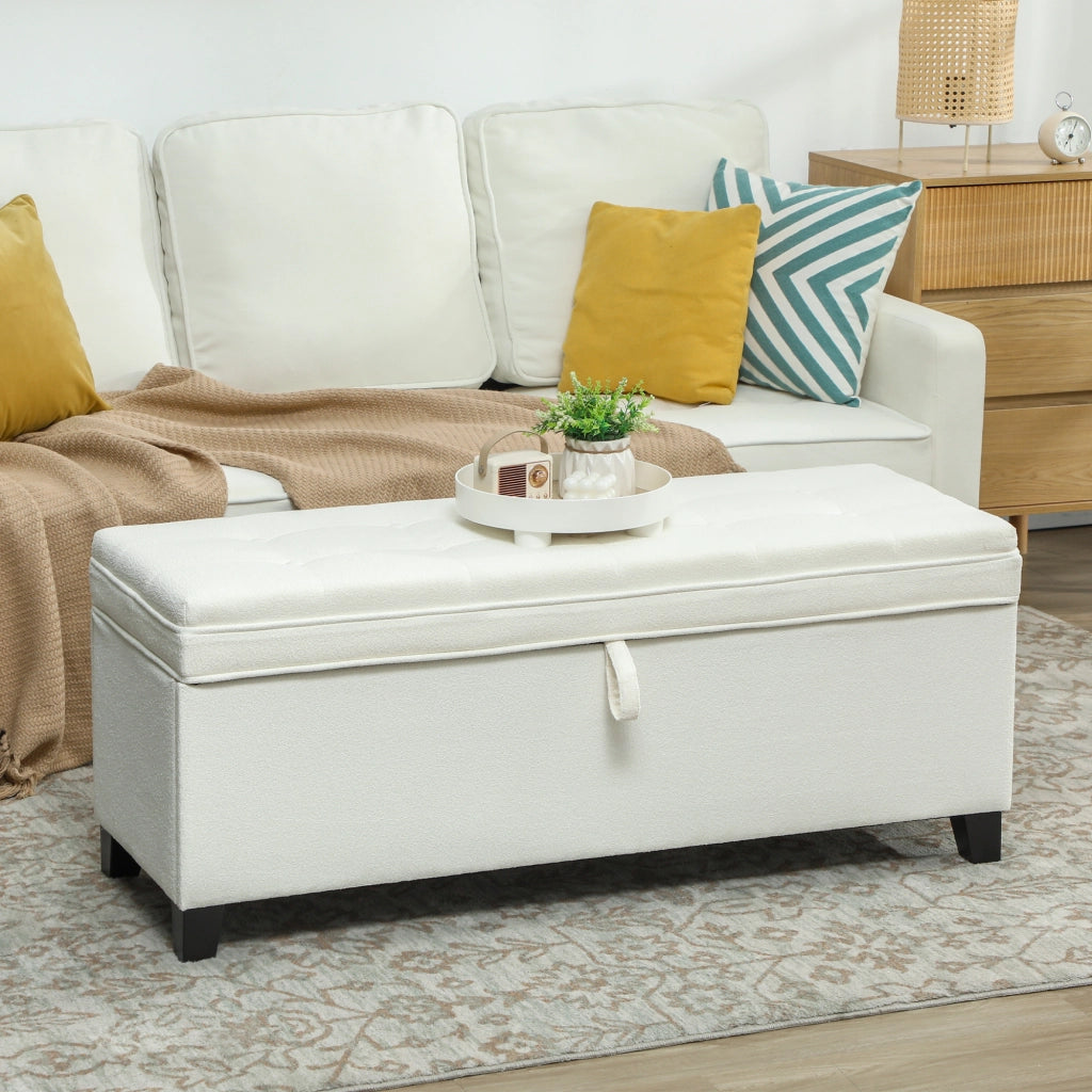 Pouf con contenitore ¨C zephmum ¨C cr¨¨me 120x40x48 cm