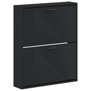 Mobiletto per Scarpe da Muro HAARLEM 71 x 17 x 86 cm Nero 896856