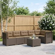 Divano da Giardino 6 Posti con Cuscini Aspetto Rattan PP 3444136