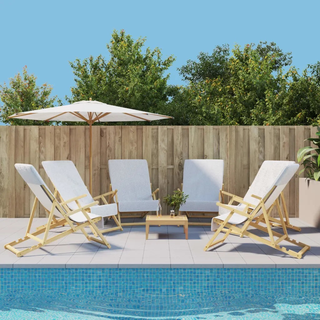 Asciugamani da Spiaggia 6 pz Bianchi 60x135 cm Tessuto 400 GSM CFW4596939