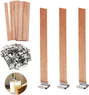 80 pezzi di canne in legno con standard in metallo - legno naturale - creare candele - fai da te stesso - 130 mm di lunghezza