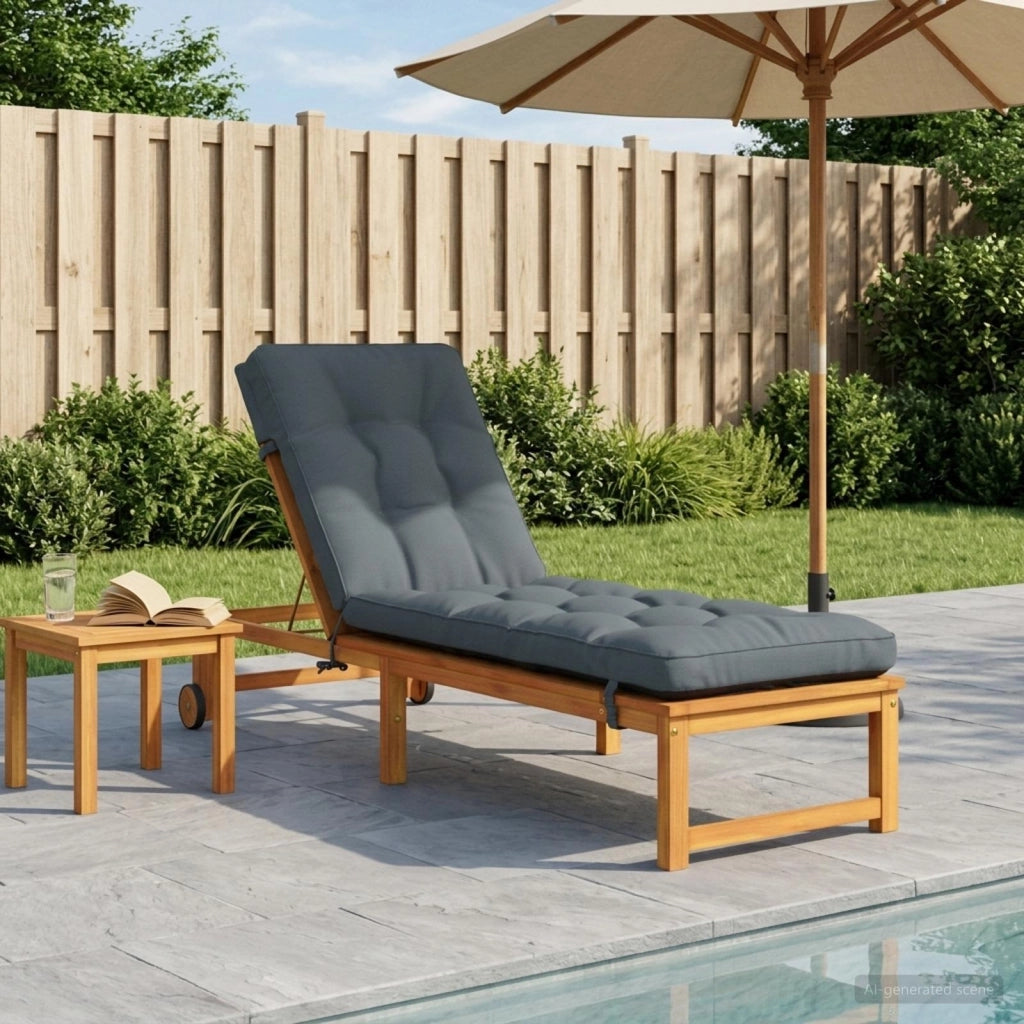 Cuscino per Lettino VIANEN 100% Poliestere Blu 200 x 50 x 8 cm 953823