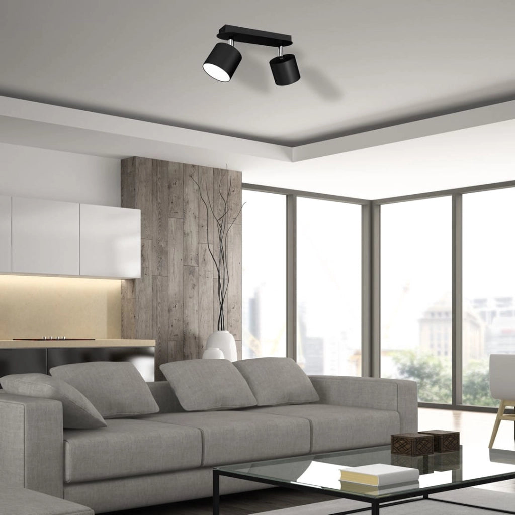Plafoniera Dixie Milagro nera 2 luci orientabili GX53 20W