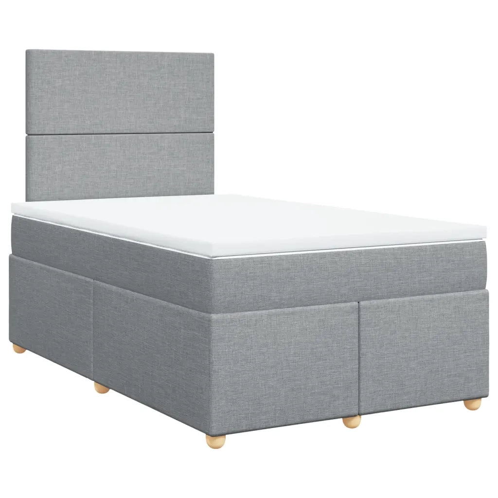 vidaXL Giroletto a Molle con Materasso Grigio Chiaro 120x200cm Tessuto