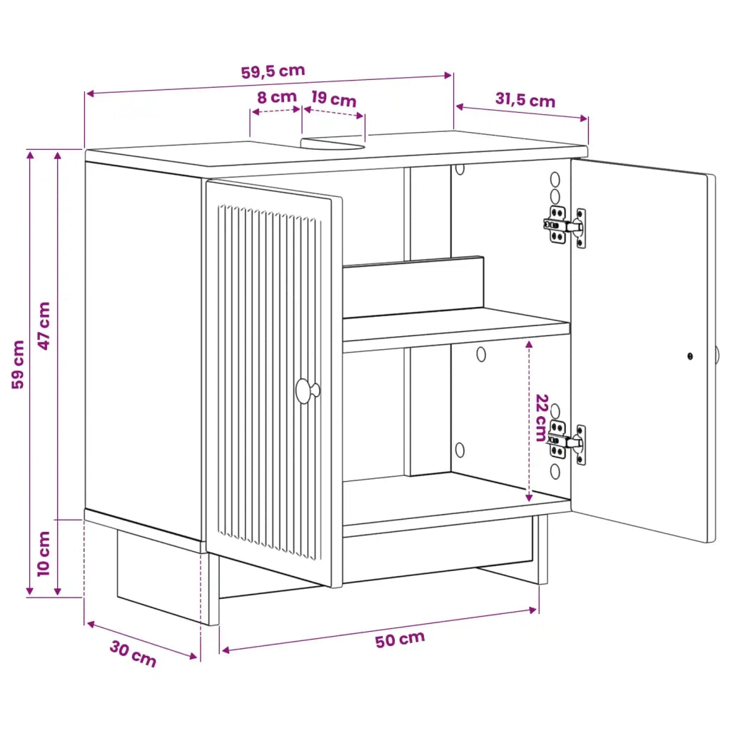 Armadio per Lavabo da Bagno EDE Rovere Sonoma 895907