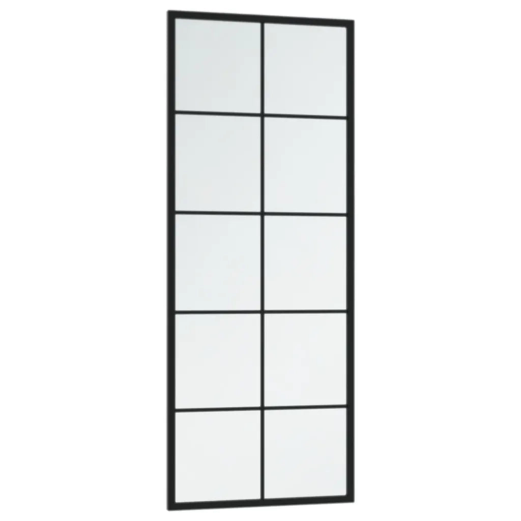 Specchio da Parete Nero 100x40 cm in Metallo 342208