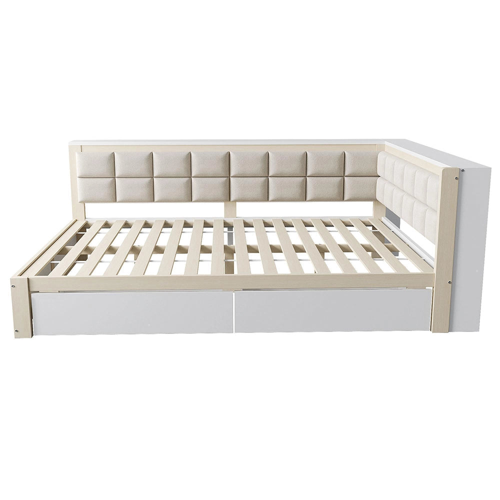 Divano letto legno 140x200cm?- Xylo - pino cassetto naturale