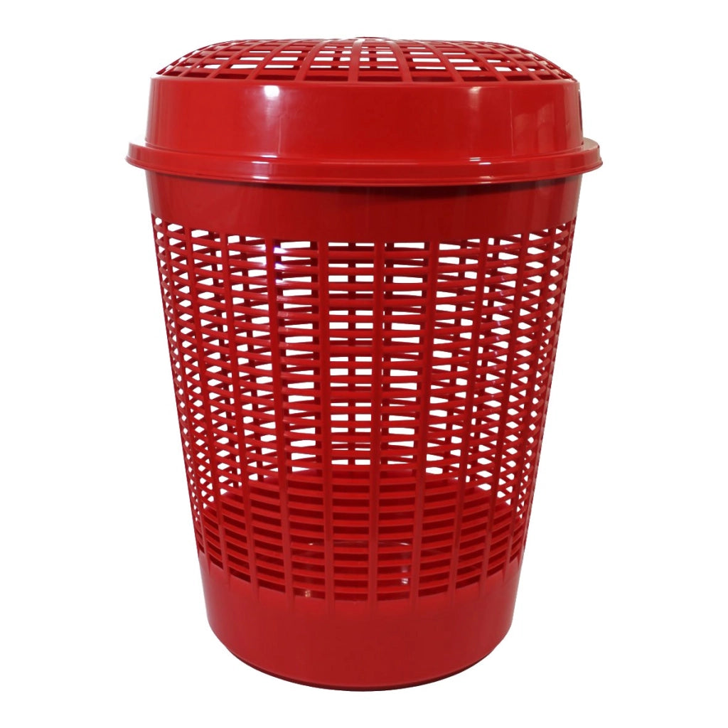 CESTA TRAFORATA PORTABIANCHERIA 'EUROPA' Ø 46,5 x h 56 cm, 65 lt - Col. Rosso