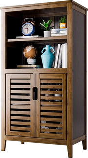 Cassettiere Bagno a Soglia o Stante - Armadio Cucina con Porte e Pannelli Rimovibili - Legno di Bambù Nocciolo
