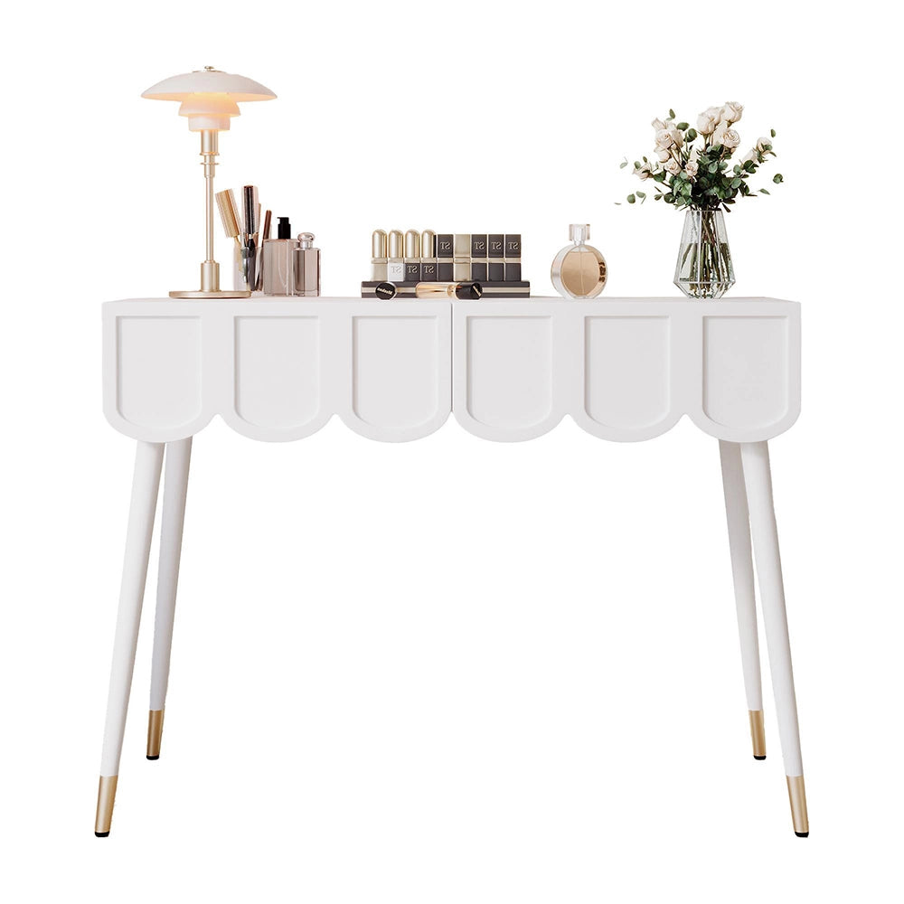 Tavolo da trucco con 2 cassetti - Xylo - Bianco, 100¡Á40¡Á76 cm