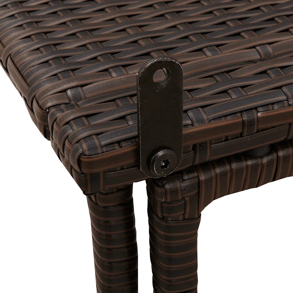 Tavolo Pieghevole da Giardino | Tavolino da esterno Marrone 90x51x75 cm Polyrattan