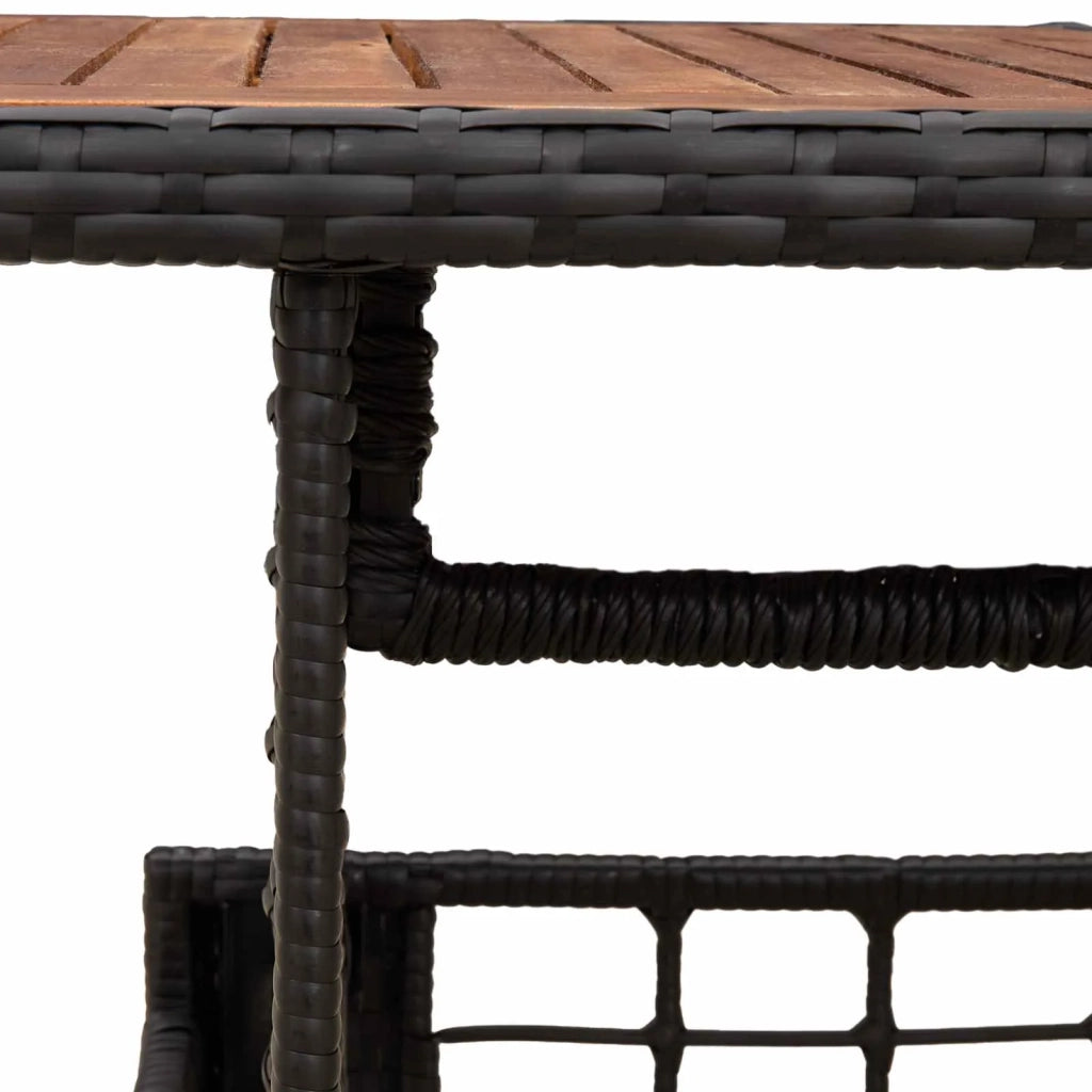 Tavolo da Giardino Nero e naturale 100 x 55 x 37 cm