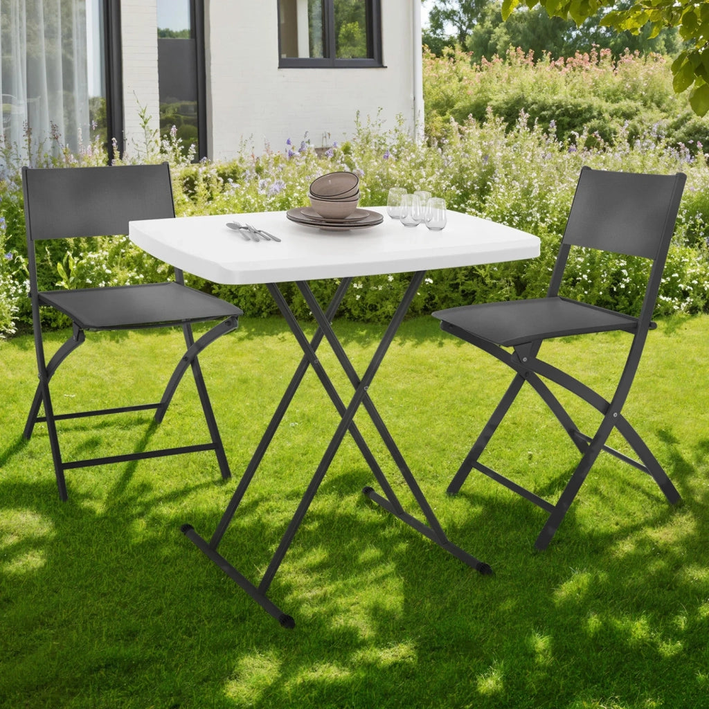 IDMarket - Tavolo pieghevole 77 cm regolabile in altezza in 3 posizioni URBANA per campeggio esterno interno