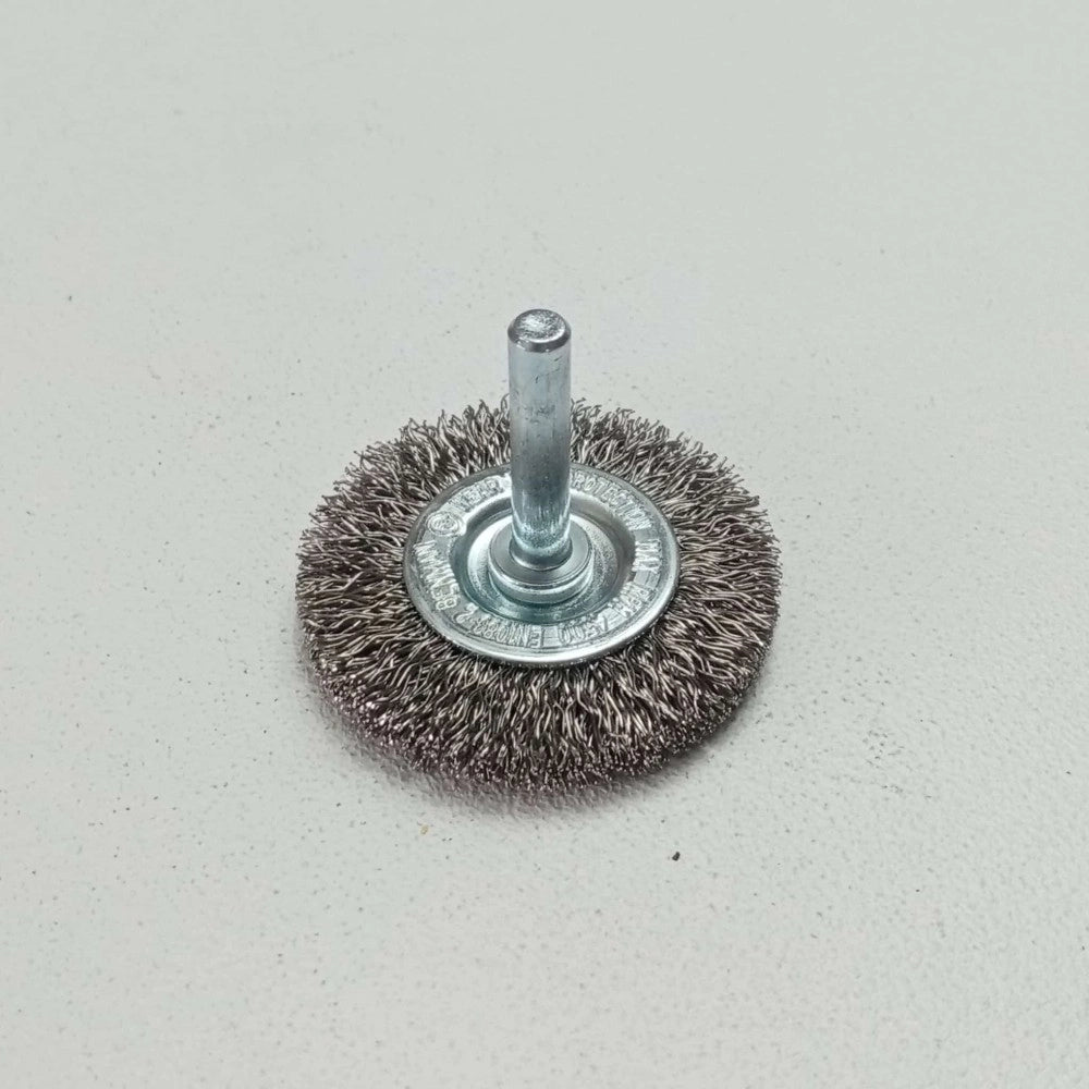 Benman spazzola circolare da 50mm con gambo 6mm in filo ondulato